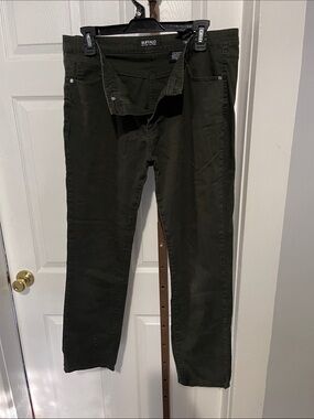 Buffalo David Bitton Olive Green Straight Slim Jeans